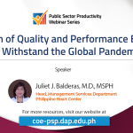 Promotion of Quality and Performance Excellence to Withstand the Global Pandemic