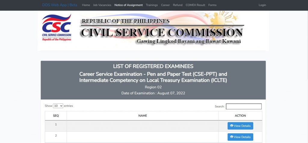 notice of assignment civil service